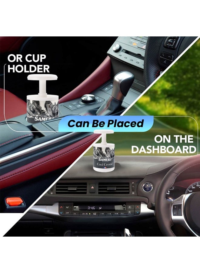 ساميلي معطر جو جل كريستالي بارد للسيارة - رائحة تدوم طويلاً، تصميم مانع للتسرب، للاستخدام في حامل الأكواب أو لوحة القيادة، برائحة الفراولة المنعشة لسيارات الدفع الرباعي والسيدان Y-001 - Image 4